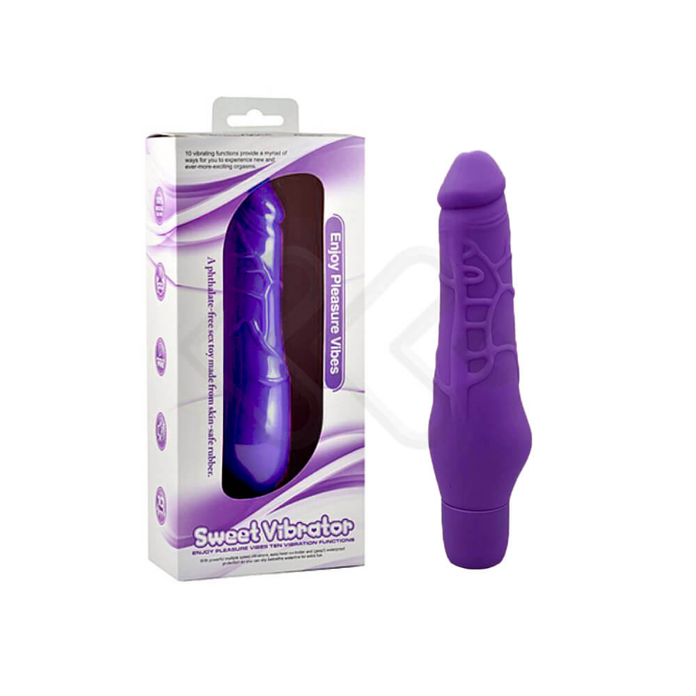 Vibrador de Ponto G em Silicone no Formato de Pênis Realístico com 10 Modos de Vibração - Sweet Vibrator | 11,1 x 3,5 cm | Disponível em 3 Cores - 1