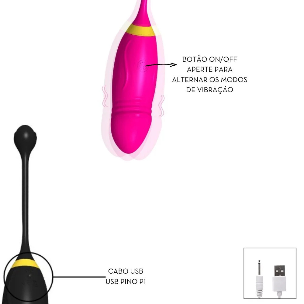 Vibrador de Ponto G em Silicone com Glande, 9 Modos de Vibração, 9 Movimentos e Controle por Aplicativo - 10 x 3,3 cm | Disponível em 2 Cores - 2