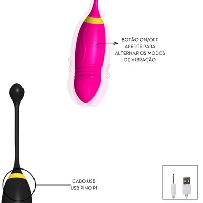 Foto 2 do produto Vibrador de Ponto G em Silicone com Glande, 9 Modos de Vibração, 9 Movimentos e Controle por Aplicativo - 10 x 3,3 cm | Disponível em 2 Cores