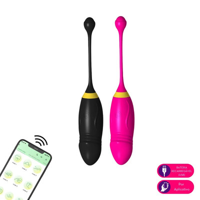 Vibrador de Ponto G em Silicone com Glande, 9 Modos de Vibração, 9 Movimentos e Controle por Aplicativo - 10 x 3,3 cm | Disponível em 2 Cores