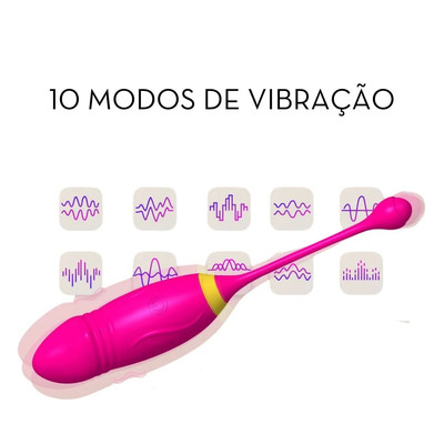 Foto 4 do produto Vibrador de Ponto G em Silicone com Glande, 9 Modos de Vibração, 9 Movimentos e Controle por Aplicativo - 10 x 3,3 cm | Disponível em 2 Cores