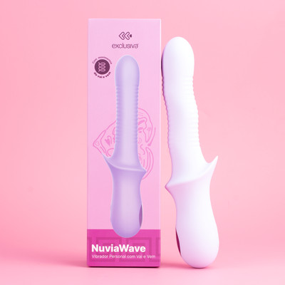 Vibrador de Ponto G em Silicone Macio com 10 Modos de Vibração, Função Vai e Vem e Recarregável - Exclusiva NuviaWave