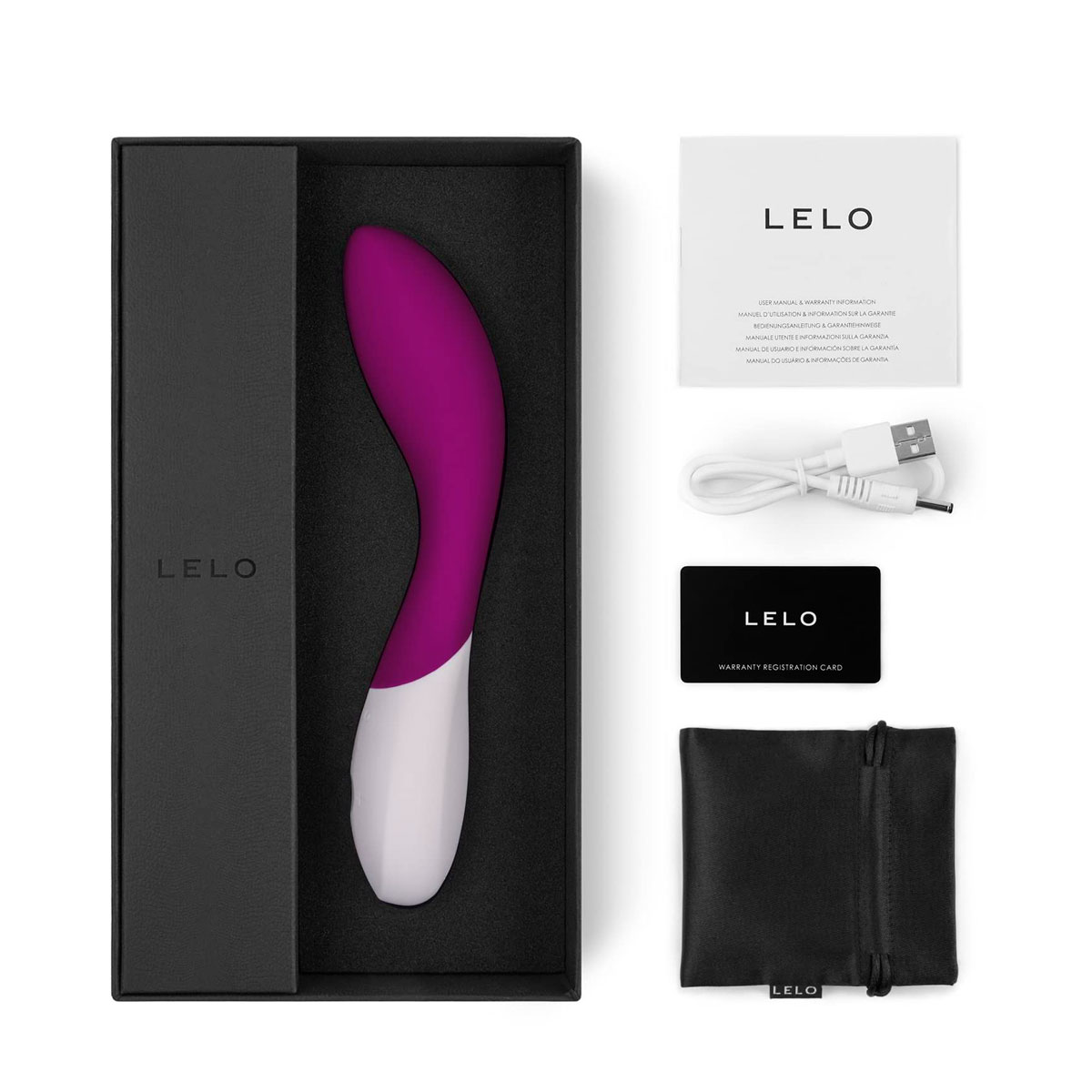 Vibrador de Ponto G em Silicone Soft Touch com 10 Modos de Vibração, Recarregável e Resistente à Água - 21 x 3,3 cm | LELO Mona Wave | Disponível em 3 Cores - 5