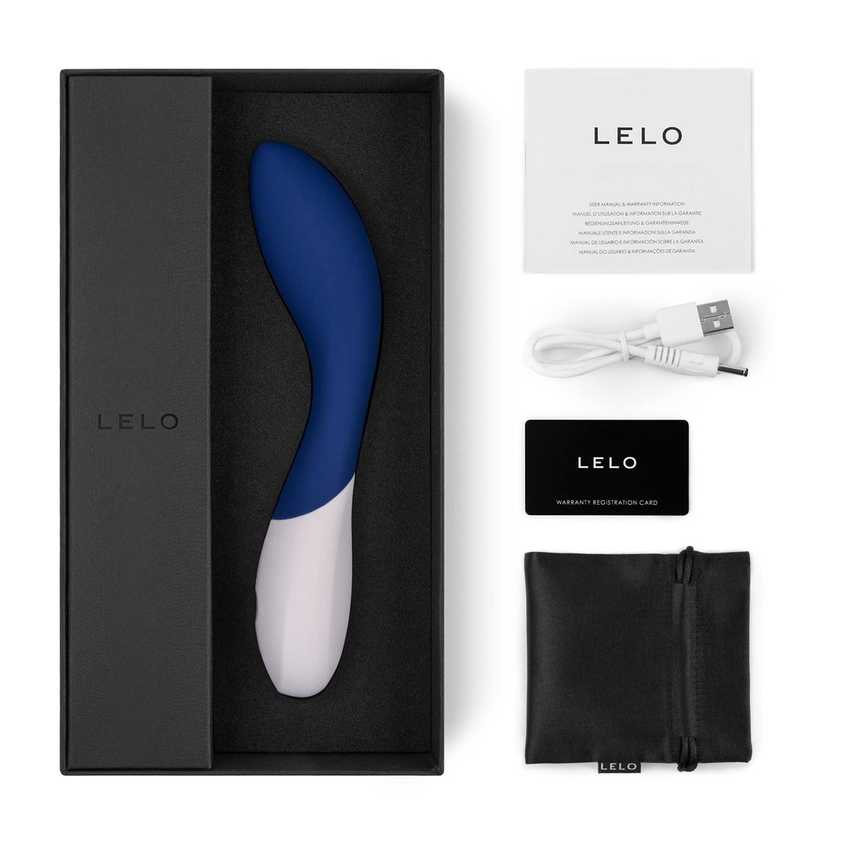 Vibrador de Ponto G em Silicone Soft Touch com 10 Modos de Vibração, Recarregável e Resistente à Água - 21 x 3,3 cm | LELO Mona Wave | Disponível em 3 Cores - 11