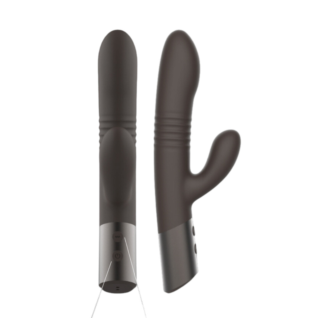 Vibrador Rabbit com 10 Modos de Vibração, 3 Movimentos de Vai e Vem e Base Recarregável - Winyi Hailey | 15 x 3,4 cm | Disponível em 2 Cores - 2