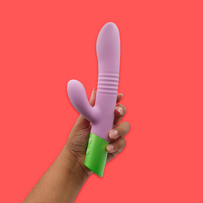 Vibrador Rabbit com 10 Modos de Vibração, Movimentos de Vai e Vem e Carregamento via Cabo USB - Intt Toys Êxtase | 15 x 3,4 cm | Disponível em 2 Cores