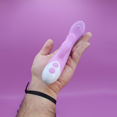 Vibrador Rabbit com 10 Modos de Vibração, Texturas Massageadoras e Estimulador de Clitóris com Língua Estimuladora - Evolved Pleasing Petal | 12,8 x 3,4 cm