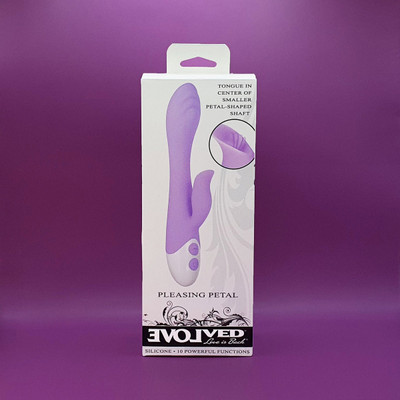 Foto 5 do produto Vibrador Rabbit com 10 Modos de Vibração, Texturas Massageadoras e Estimulador de Clitóris com Língua Estimuladora - Evolved Pleasing Petal | 12,8 x 3,4 cm