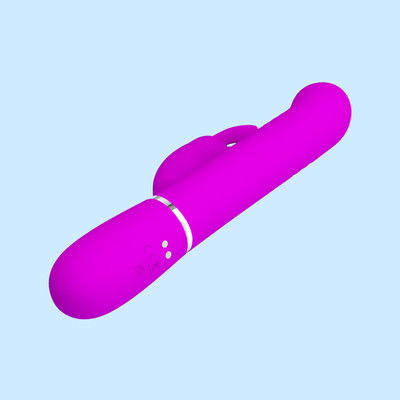 Foto 3 do produto Vibrador Rabbit com 7 Modos de Vibrações, 4 Tipos de Rotação, 4 Tipos de Vai e Vem e Recarregável - Pretty Love Coale | 12,5 x 3,4 cm