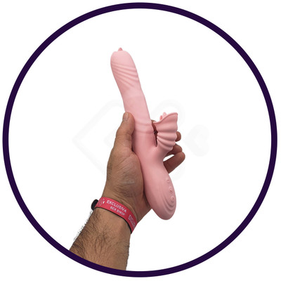 Vibrador Rabbit com Estimulador de Ponto G e Clitóris, 20 Modos de Vibração, Rotação Única e Língua Estimuladora - YEQU | 15,3 x 3,2 cm