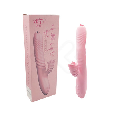 Vibrador Rabbit com Estimulador de Ponto G e Clitóris, 20 Modos de Vibração, Rotação Única e Língua Estimuladora - YEQU | 15,3 x 3,2 cm