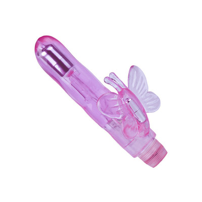 Foto 3 do produto Vibrador Rabbit em Jelly com Vibração Multivelocidade e Estimulador de Clitóris em Forma de Borboleta - Aphrodisia Dual Stimulator Butterfly | 11,8 x 3,1 cm | Disponível em 2 Cores