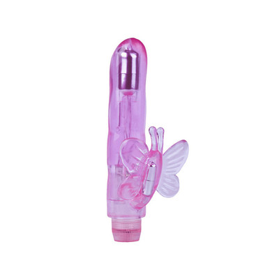 Foto 2 do produto Vibrador Rabbit em Jelly com Vibração Multivelocidade e Estimulador de Clitóris em Forma de Borboleta - Aphrodisia Dual Stimulator Butterfly | 11,8 x 3,1 cm | Disponível em 2 Cores