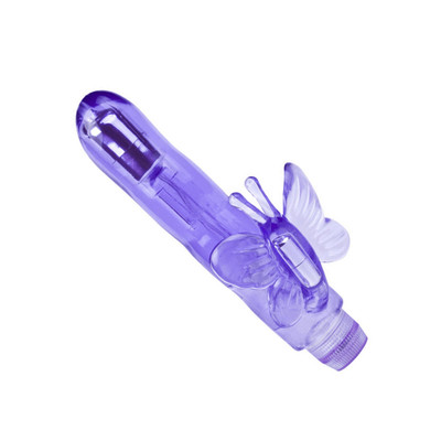 Foto 8 do produto Vibrador Rabbit em Jelly com Vibração Multivelocidade e Estimulador de Clitóris em Forma de Borboleta - Aphrodisia Dual Stimulator Butterfly | 11,8 x 3,1 cm | Disponível em 2 Cores
