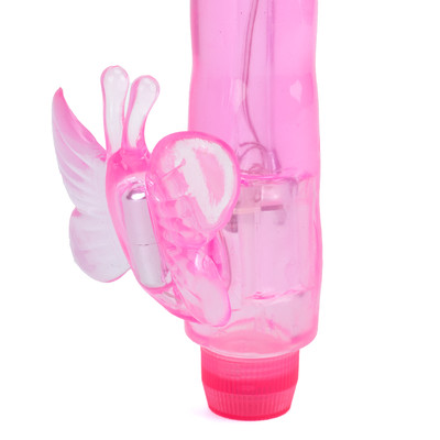 Foto 4 do produto Vibrador Rabbit em Jelly com Vibração Multivelocidade e Estimulador de Clitóris em Forma de Borboleta - Aphrodisia Dual Stimulator Butterfly | 11,8 x 3,1 cm | Disponível em 2 Cores