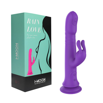 Foto 5 do produto Vibrador Rabbit com Motor Duplo, 10 Modos de Vibração e Rotações, Ventosa na Base e Carregamento Via Cabo USB - I-moon Rain Love | Disponível em 2 Cores