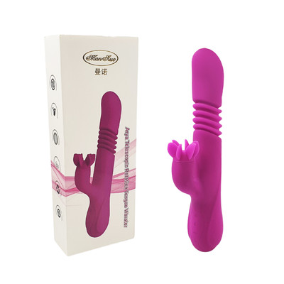Vibrador Rabbit com Movimento Vai e Vem, Função de Aquecimento e Rotação - Man Nuo Arya Telescopic Rotation Tongue Vibrator | 13,8 x 3,4 cm