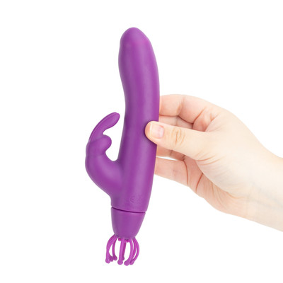 Vibrador Rabbit Recarregável com 10 Modos de Vibração e Tentáculos em Silicone - Brisk Bunny | 11,6 x 3,3 cm