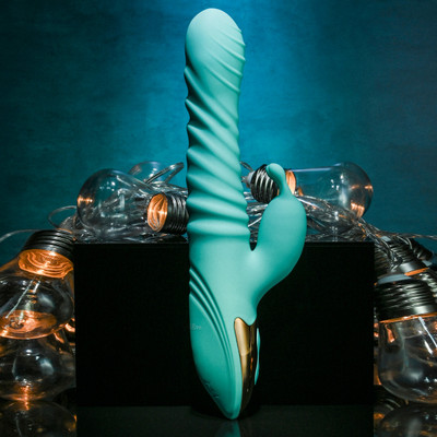 Foto 1 do produto Vibrador Rabbit Recarregável com 7 Modos de Vibração, Função Aquecimento e Movimento de Vai e Vem - Adam e Eve Heat Me Up Warming Rabbit Thruster | 14 x 3,4 cm