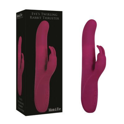 Vibrador Rabbit Recarregável com Esferas Giratórias, Movimento Vai e Vem, Estimulador de Clitóris em Forma de Coelho e 10 Vibrações - Adam & Eve Eve's Twirling Rabbit Thruster | 13,1 x 3,2 cm