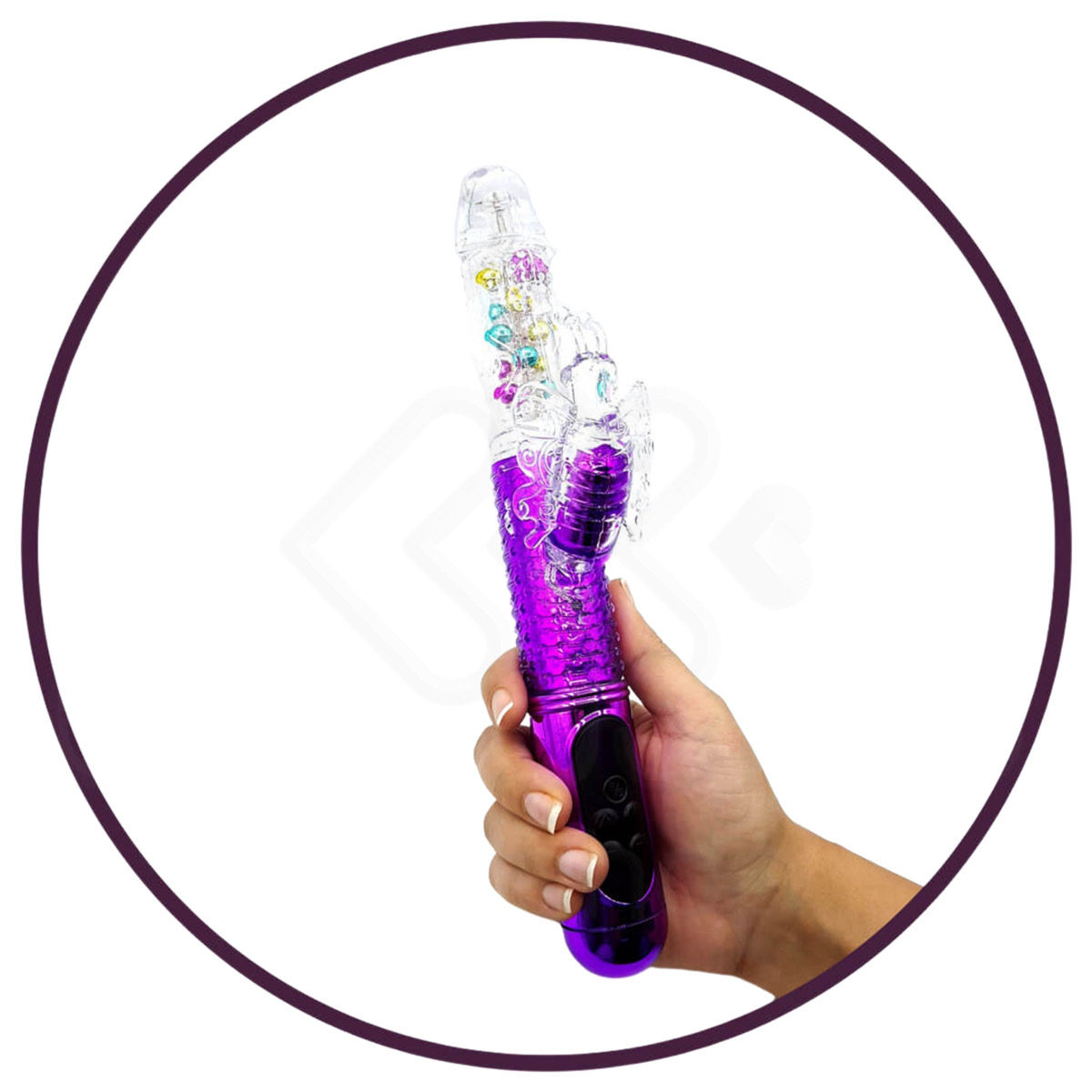 Vibrador Rabbit Recarregável com Movimento Vai e Vem, Estimulador de Clitóris em Forma de Borboleta e 36 Modos de Vibração - Devices Vibration Balls | 12,5 x 3,1 cm | Disponível em 2 Cores - 8