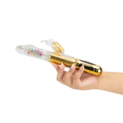 Vibrador Rabbit Recarregável com Movimento Vai e Vem, Estimulador de Clitóris em Forma de Borboleta e 36 Modos de Vibração - Devices Vibration Balls | 12,5 x 3,6 cm | Disponível em 3 Cores