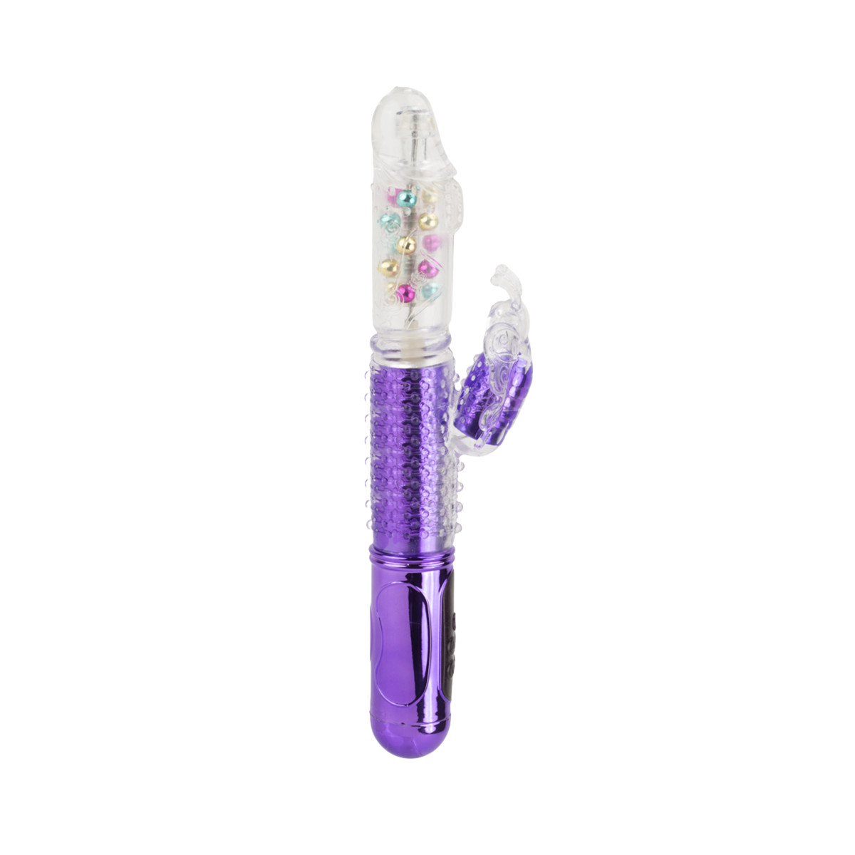 Vibrador Rabbit Recarregável com Movimento Vai e Vem, Estimulador de Clitóris em Forma de Borboleta e 36 Modos de Vibração - Devices Vibration Balls | 12,5 x 3,6 cm | Disponível em 3 Cores - 2