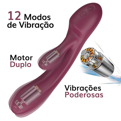 Foto 4 do produto Vibrador Rabbit Recarregável em Silicone com 12 Modos de Vibrações - Mr. Jack | 11,8 x 3,1 cm