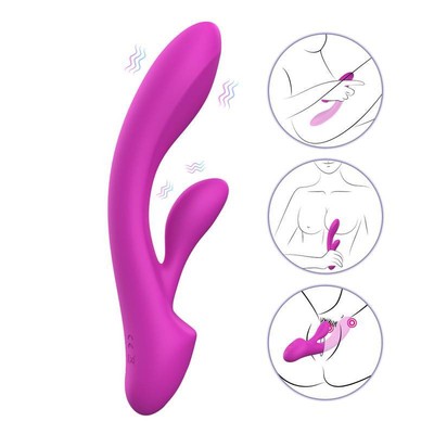 Vibrador Rabbit Recarregável em Silicone com 12 Modos de Vibrações e Resistente á Água - Body-Safe | 13,9 x 3,1 cm