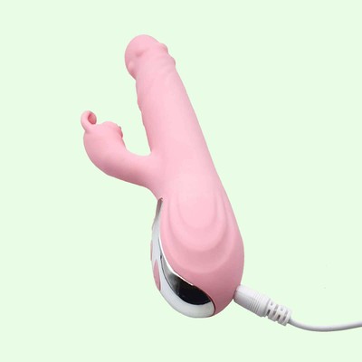 Foto 4 do produto Vibrador Rabbit Recarregável em Silicone com 36 Modos de Vibração, Função Aquecimento e 3 Níveis de Rotação - Tongue Thrusting Vibrator | 13 x 3 cm