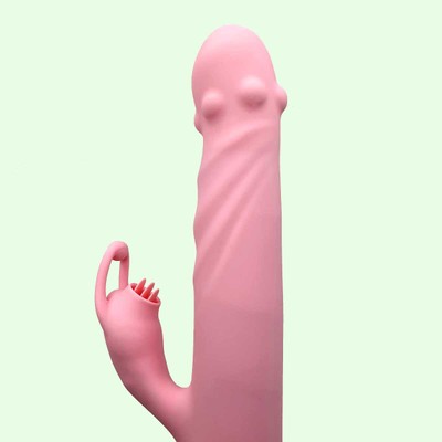Foto 3 do produto Vibrador Rabbit Recarregável em Silicone com 36 Modos de Vibração, Função Aquecimento e 3 Níveis de Rotação - Tongue Thrusting Vibrator | 13 x 3 cm