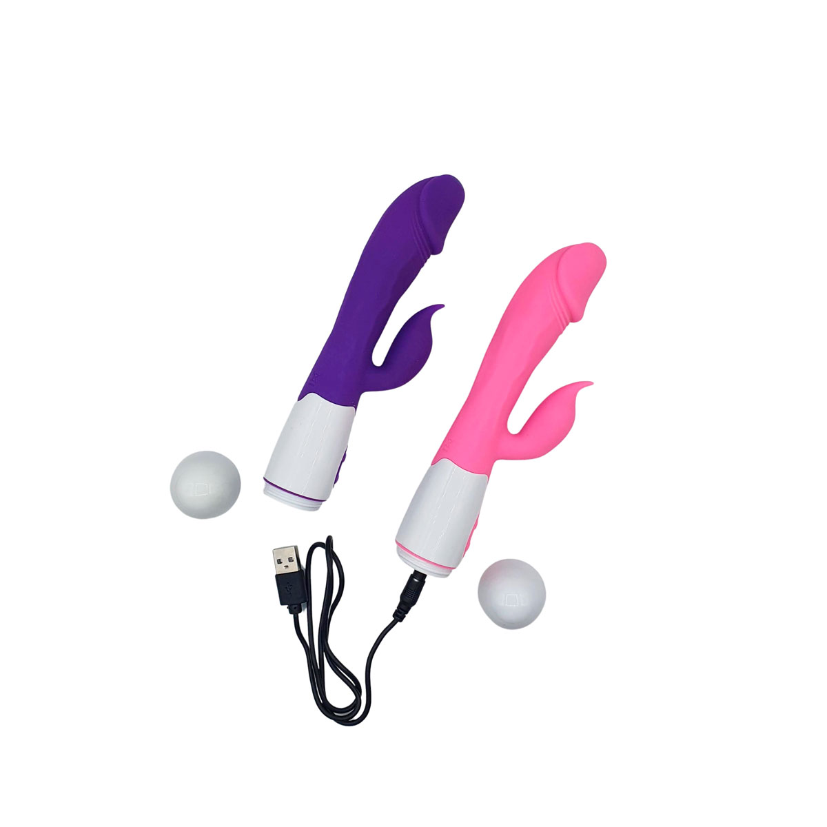 Vibrador Rabbit Recarregável em Silicone com Glande Realística, Texturas Salientes e 10 Vibrações - Female Vibrator | 9 x 3,2 cm | Disponível em 3 cores - 8