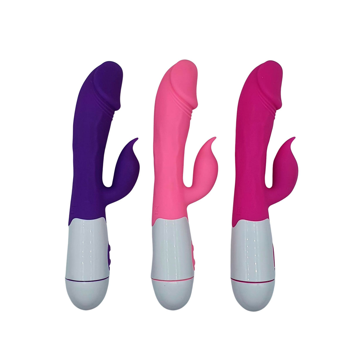 Vibrador Rabbit Recarregável em Silicone com Glande Realística, Texturas Salientes e 10 Vibrações - Female Vibrator | 9 x 3,2 cm | Disponível em 3 cores - 5