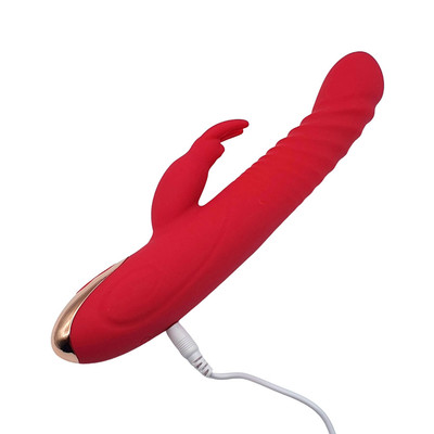 Foto 3 do produto Vibrador Rabbit Recarregável em Silicone com Movimentos Vai e Vem, 7 Modos de Vibrações e Resistente á Água - Pleasure Dreams | 14,1 x  3,4 cm