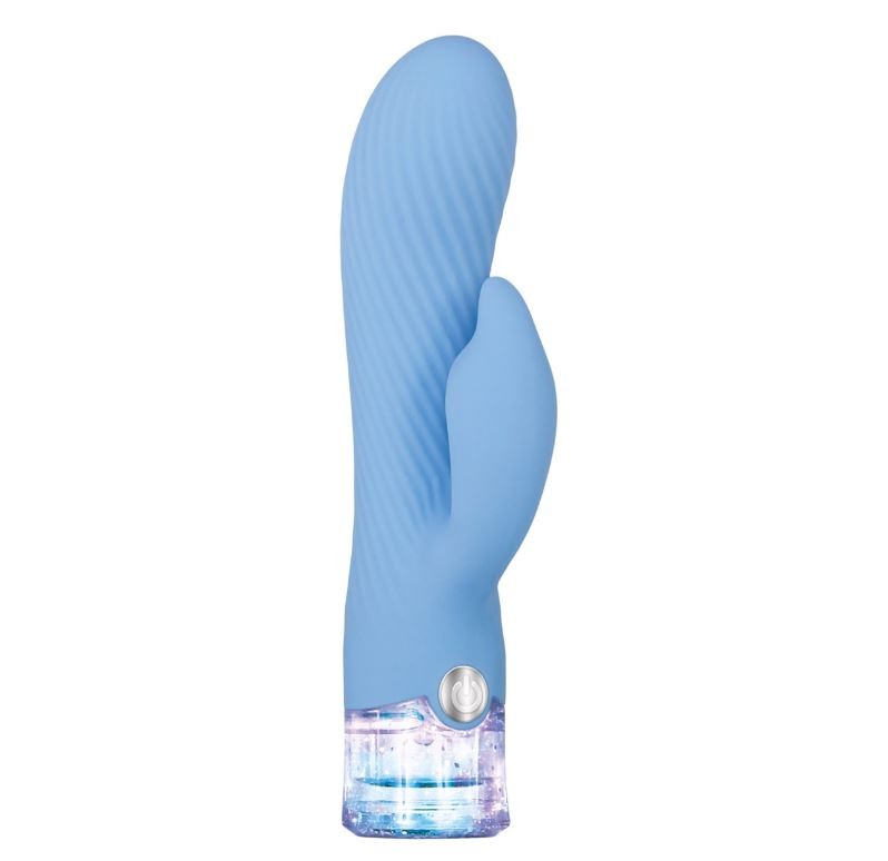 Vibrador Rabbit Recarregável com Texturas em Espiral e Estimulador Clitoriano, 2 motores com 10 Modos de Vibração e Luz de LED - Evolved Glitteriffic | 9,5 x 3,5 cm - 3
