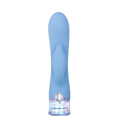 Foto 2 do produto Vibrador Rabbit Recarregável com Texturas em Espiral e Estimulador Clitoriano, 2 motores com 10 Modos de Vibração e Luz de LED - Evolved Glitteriffic | 9,5 x 3,5 cm