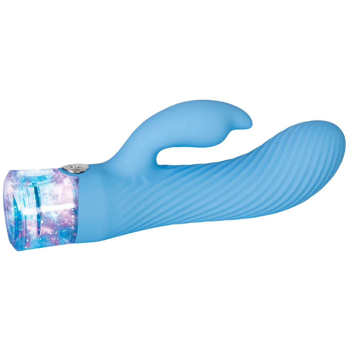 Vibrador Rabbit Recarregável com Texturas em Espiral e Estimulador Clitoriano, 2 motores com 10 Modos de Vibração e Luz de LED - Evolved Glitteriffic | 9,5 x 3,5 cm - 5
