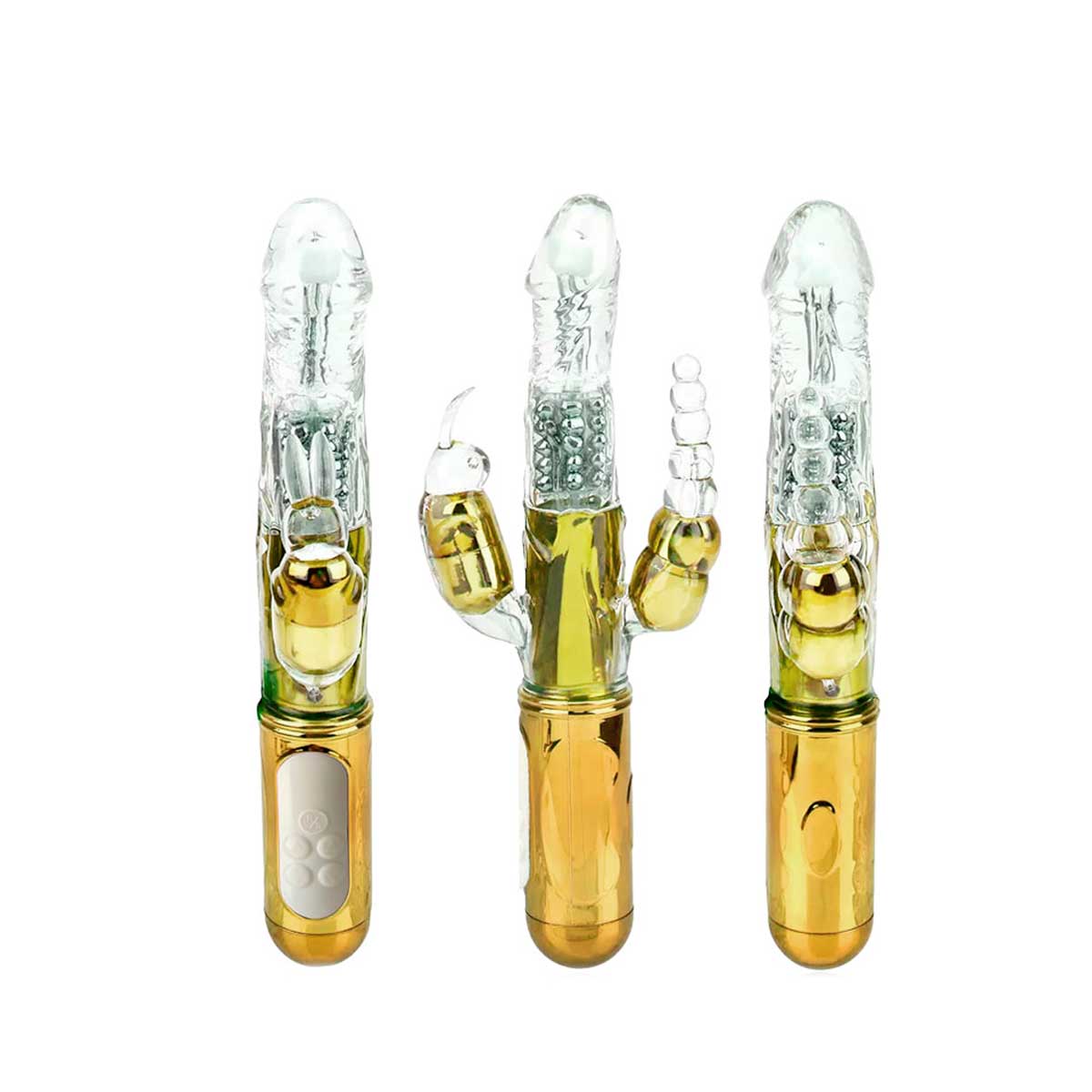 Vibrador Rabbit Rotativo Triplo com 3 Motores, 38 Modos de Vibração, 7 Velocidades de Rotação e Recarregável - Stimulus | 11,5 x 3 cm | Disponível em 3 Cores - 4