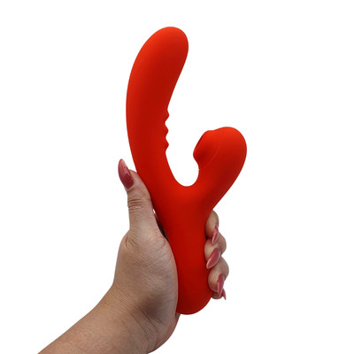 Vibrador Rabbit em Silicone com 10 Modos de Vibração, 10 Ondas de Pressão e Recarregável - Intt Toys Luxury Oasis | 11,5 x 3,7 cm