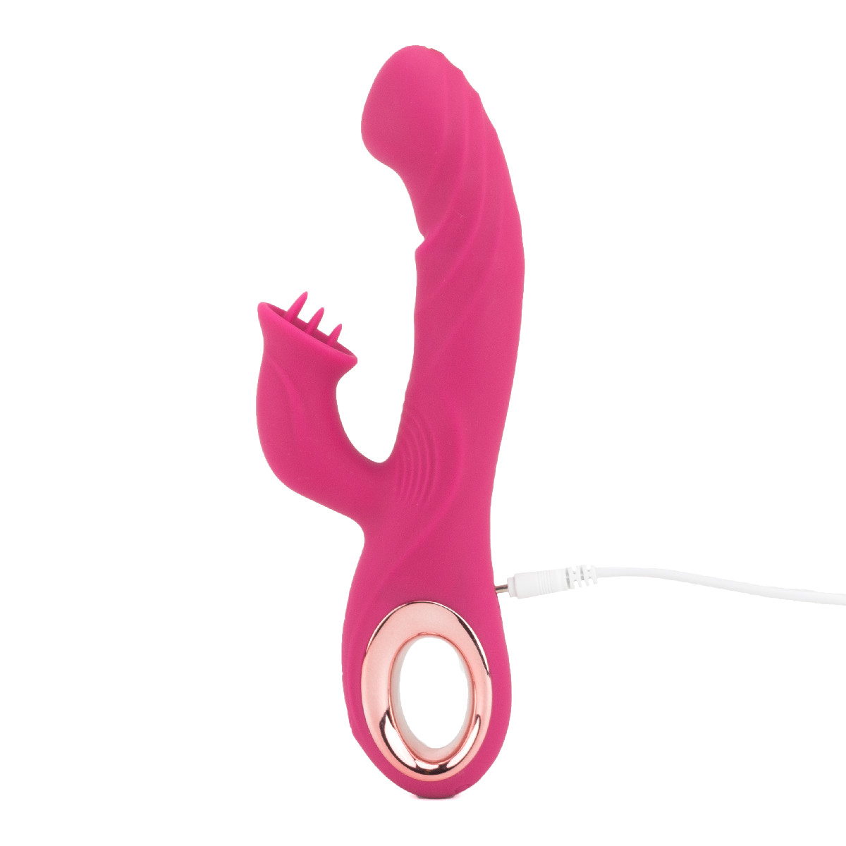 Vibrador Rabbit em Silicone com 10 Modos de Vibração, Movimentos de ''Vem Cá'' e Recarregável - 12,4 x 3,5 cm - 4