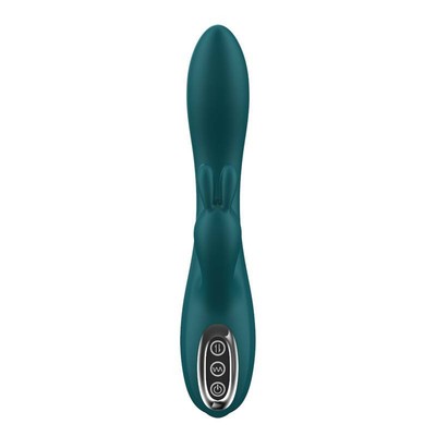 Foto 2 do produto Vibrador Rabbit em Silicone com 10 Modos de Vibrações e Resistente á Água - Silicone Toy Body-Safe | 14,5 x 3,3 cm
