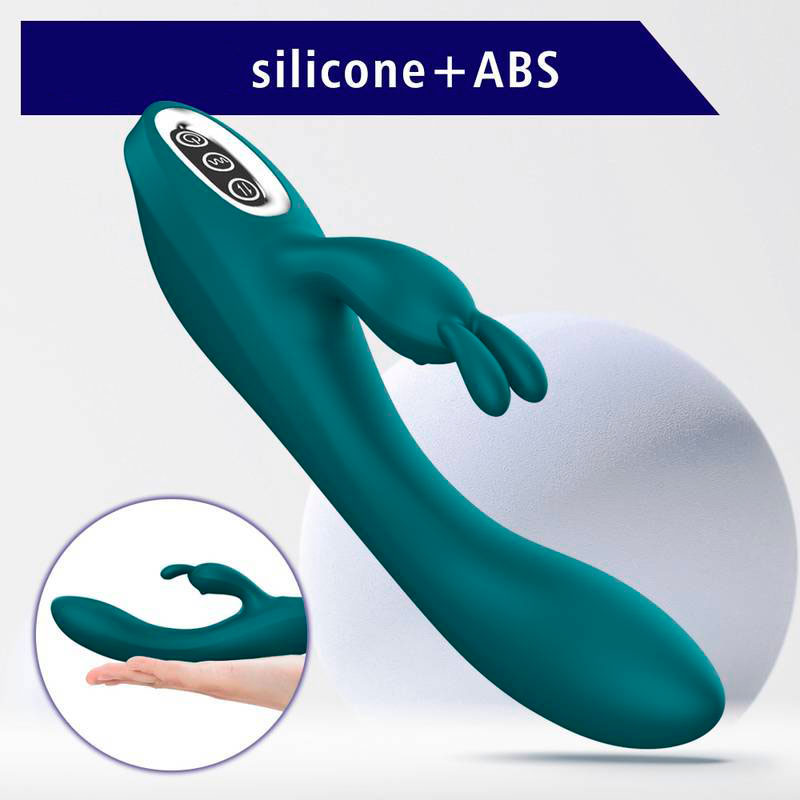 Vibrador Rabbit em Silicone com 10 Modos de Vibrações e Resistente á Água - Silicone Toy Body-Safe | 14,5 x 3,3 cm - 10