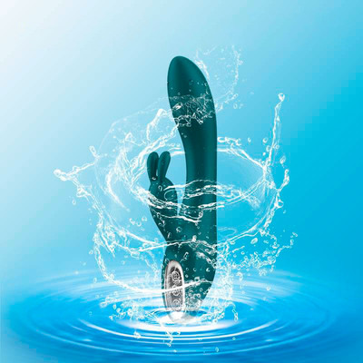 Foto 9 do produto Vibrador Rabbit em Silicone com 10 Modos de Vibrações e Resistente á Água - Silicone Toy Body-Safe | 14,5 x 3,3 cm