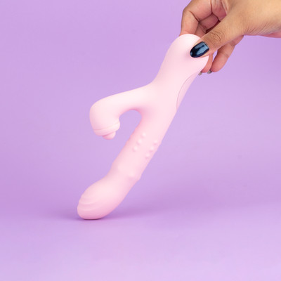 Vibrador Rabbit em Silicone com 10 Pulsações, Vibrações, Função ''Vem Cá'' e Carregamento USB Magnético - Exclusiva Fernanda