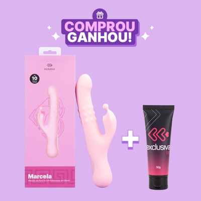 Vibrador Rabbit em Silicone com 10 Vibrações, Pulsações, Modo ''Vem Cá'' e Carregamento USB Magnético - Exclusiva Marcela