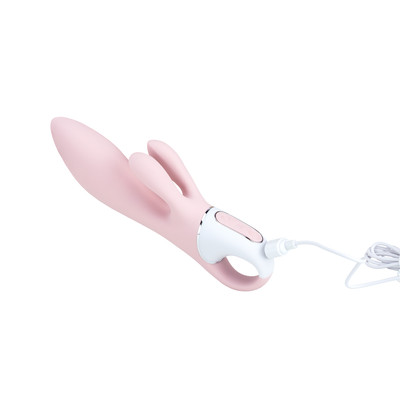 Foto 5 do produto Vibrador Rabbit em Silicone com 12 Modos de Vibrações, 3 Intensidades e Função de Inflar - Satisfyer Air Pump Bunny 3 | 11,6 x 4 cm