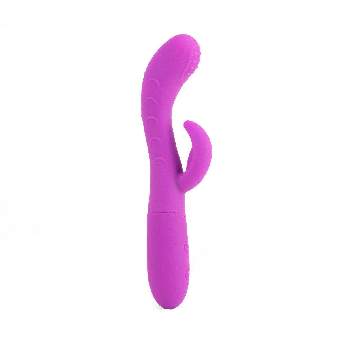 Vibrador Rabbit em Silicone com 2 Motores, 10 Modos de Vibração e Texturas - Flat | 9,5 x 3 cm | Disponível em 2 Cores - 5
