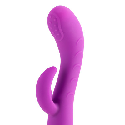 Foto 6 do produto Vibrador Rabbit em Silicone com 2 Motores, 10 Modos de Vibração e Texturas - Flat | 9,5 x 3 cm | Disponível em 2 Cores