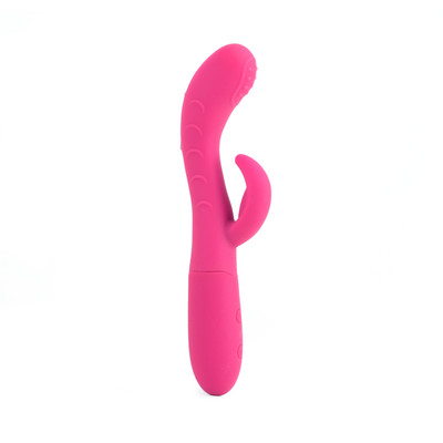 Vibrador Rabbit em Silicone com 2 Motores, 10 Modos de Vibração e Texturas - Flat | 9,5 x 3 cm | Disponível em 2 Cores