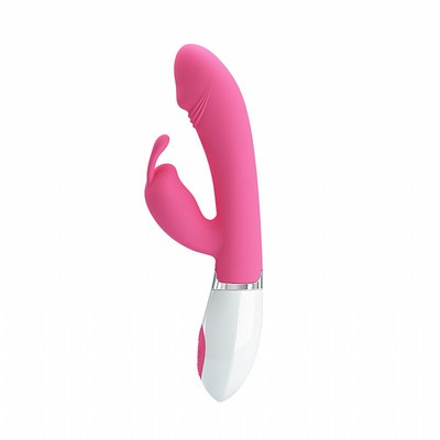 Foto 4 do produto Vibrador Rabbit em Silicone com 30 Modos de Vibrações e Estimulador Clitoriano em Formato de Coelho - Pretty Love Gene | 9,5 x 3,4 cm